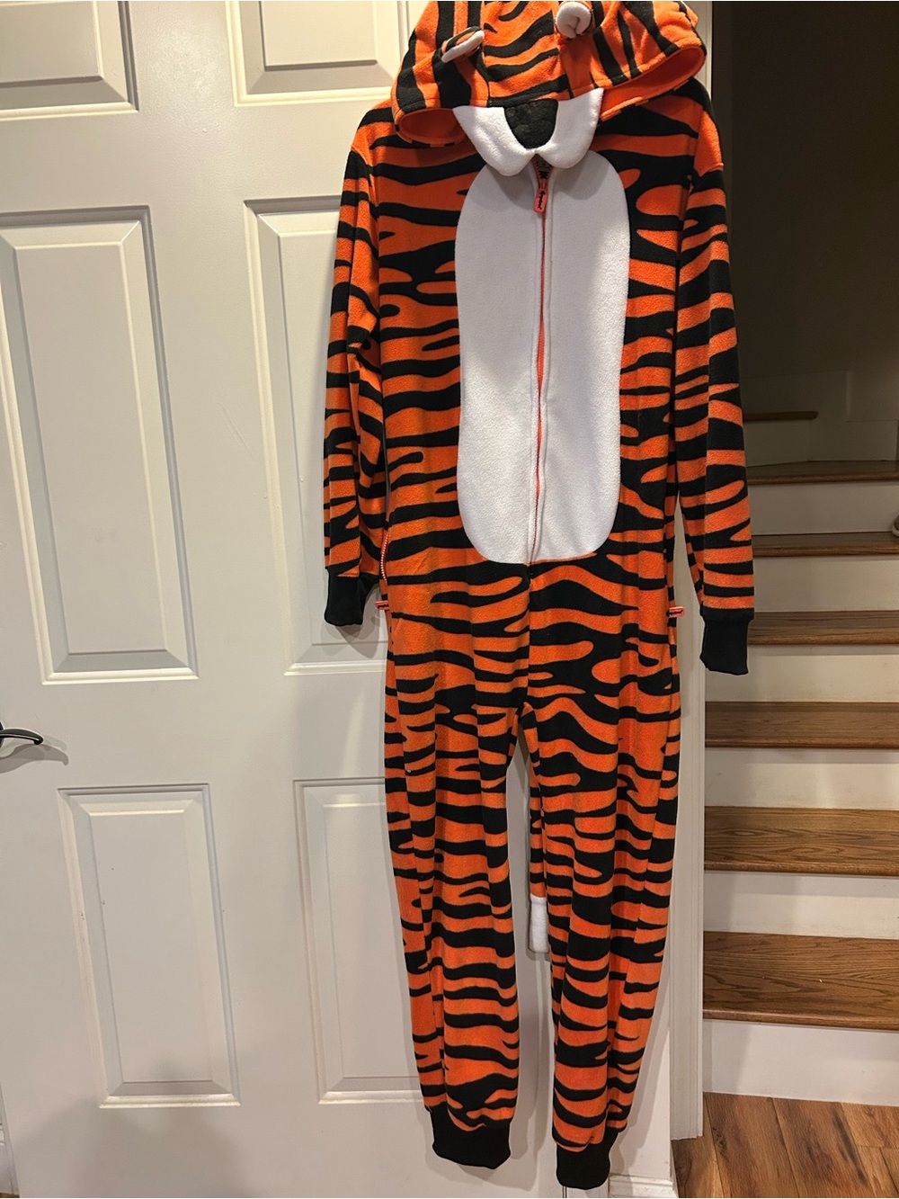 Tipsy Elves Tiger Stripe Adult Halloween Onesie Medium